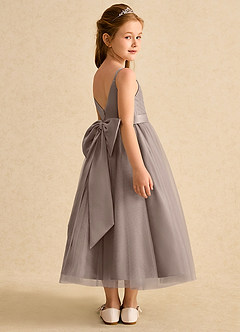 Azazie Patootie vestidos de niña de las flores Vestido de Gris Pardo de Tul de Corte En A con Tirante Espagueti image2