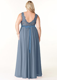 Azazie Elly Bridesmaid Dresses Twilight A-Line Lace Scoop Neck Chiffon Dress image8