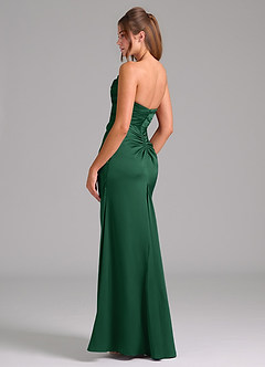 Azazie Lucille Bridesmaid Dresses Dark Green Mermaid Strapless Stretch Satin Convertible Dress image4