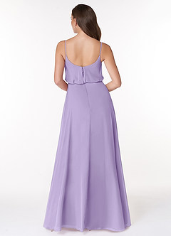 Azazie Lupe Final Sale Lilac A-Line Scoop Blouson Chiffon Dress image2