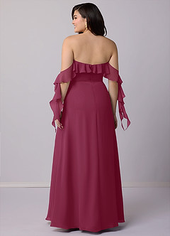 Barbie ♥ Azazie Bridesmaid Dresses Mulberry A-Line Off the Shoulder Chiffon Convertible Dress image9