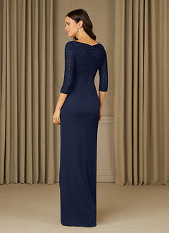 Azazie Macie Mother of the Bride Dresses Dark Navy Sheath Scoop Sequins Lace Dress image10