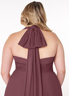 Azazie Fifi Bridesmaid Dresses Sangria A-Line Strapless Chiffon Convertible Dress image14