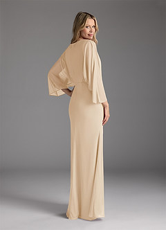 Azazie Ysabella Mother of the Bride Dresses Champagne Mermaid Pleated Mesh Dress image10