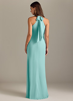 Azazie Doretta Bridesmaid Dresses Aqua Mermaid Pleated Chiffon Dress image8