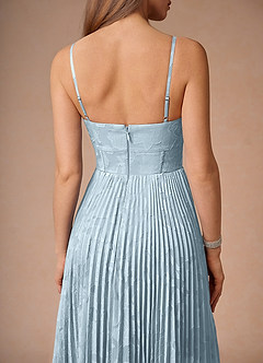 Cannelle Sky Blue Pleated Maxi Dress image6