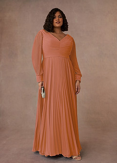 Azazie Zina Mother of the Bride Dresses MAI TAI A-Line Pleated Chiffon Dress image7