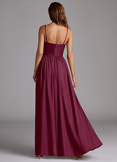 Azazie Calianna Bridesmaid Dresses Mulberry A-Line Off the Shoulder Stretch Satin Convertible Dress image4