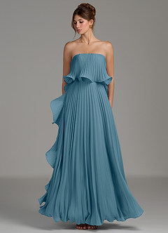 Azazie Alexia Abiti da Damigella Abito A-Line in Chiffon Drappeggiato Bermuda image6