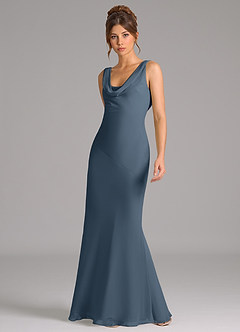 Azazie Rylina Bridesmaid Dresses Neptune Mermaid Pleated Chiffon Dress image5