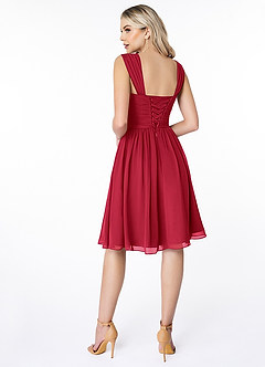 Azazie Angie Bridesmaid Dresses Scarlet A-Line Corset Chiffon Dress image2