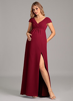 Azazie Allessia Abiti da damigella d'onore premaman Abito A-Line Plissettato Chiffon Floor-Length image1