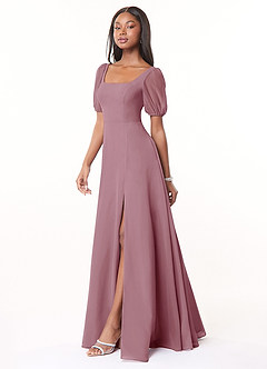 Azazie Alani Bridesmaid Dresses Vintage Mauve A-Line Square Neckline Chiffon Dress image3