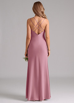 Azazie Suttona Bridesmaid Dresses Vintage Mauve A-Line Pleated Stretch Satin Dress image3