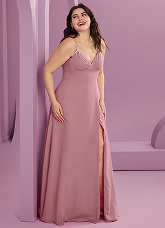 Barbie ♥ Azazie Bridesmaid Dresses Dusty Rose A-Line with Pockets Chiffon Dress image9