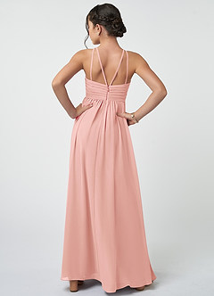 Azazie Leighton Junior Rosette A-Line Pleated Chiffon Dress image3