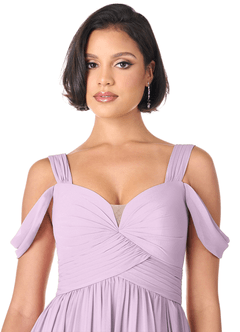 Azazie Lianne Brautjungfernkleider A-Linie Schulterfrei Chiffon Kleid Frostiges Flieder image5