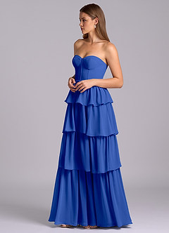 Azazie Faye Jurken voor bruidsmeisjes Jurk van Chiffon met A-Lijn Sweetheart Halslijn Koningsblauw image5