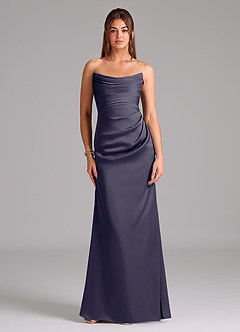 Azazie Lucille Vestidos de damas de honor Vestido de Tormenta de Satén Elástico de Corte Sirena Convertible con Sin tirantes image1