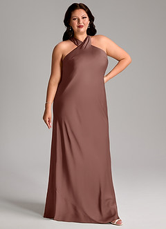 Azazie Doretta Kleider zum Anprobieren zu Hause Meerjungfrau-Linie Plissee Stretch-Satin Kleid Schwarz image9