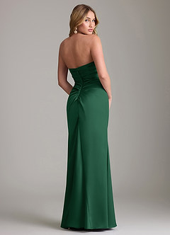 Azazie Lucille Bridesmaid Dresses Dark Green Mermaid Strapless Stretch Satin Convertible Dress image2
