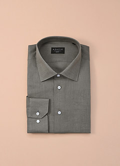 front Elliot Salie Groen Overhemd van 100% linnen