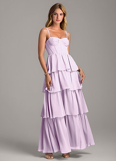 Azazie Alanna Bridesmaid Dresses Frosted Lilac A-Line Sweetheart Neckline Chiffon Dress image1