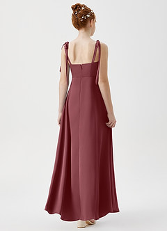 Azazie Rosey Junior Desert Rose A-Line Sweetheart Neckline Stretch Satin Dress image2