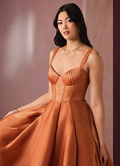 Luca Burnt Orange Midi Dress image4