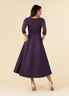 Azazie Maritza Mère de la mariée Robes Robe Trapèze en Mat Satiné Plissée Prune image3