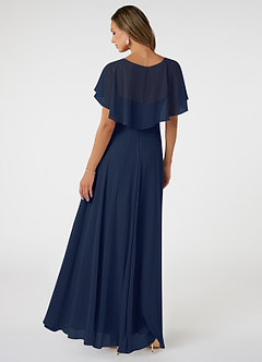 Azazie Jamie Brautjungfernkleider A-Linie Chiffon Kleid Dunkelmarine image5