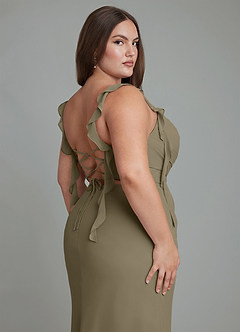 Azazie Jessamine Bridesmaid Dresses Willow Green Mermaid Corset Chiffon Dress image15