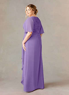 Azazie Carson Mother of the Bride Dresses Tahiti A-Line V-Neck Lace Chiffon Dress image4