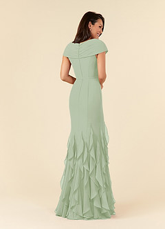Azazie Bailora Mother of the Bride Dresses Dusty Sage Mermaid Ruched Chiffon Dress image3