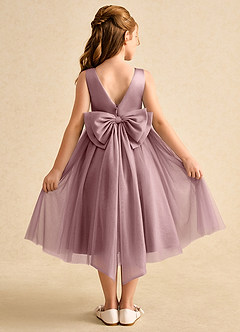 Azazie Winnie Flower Girl Dresses Dusty Rose Ball-Gown Bow Tulle Dress image1