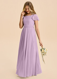 Azazie Cady Junior Wisteria A-Line Pleated Chiffon Dress image5