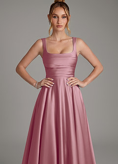 Azazie Azaria Bridesmaid Dresses Vintage Mauve A-Line Corset Stretch Satin Dress image6