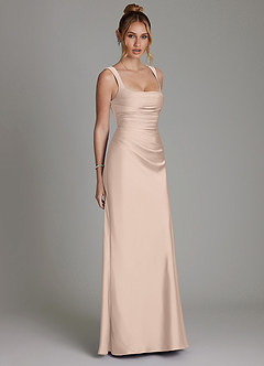 Azazie Agustina Brautjungfernkleider Meerjungfrau-Linie Korsett Stretch-Satin Kleid Englisches Rosa image4