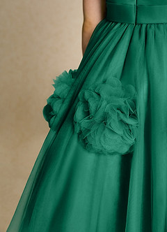 Azazie Vola Flower Girl Dresses Emerald Ball-Gown Sleeveless Tulle Dress image6