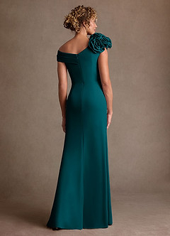 Azazie Gwynne Mother of the Bride Dresses Peacock Mermaid Off the Shoulder Stretch Crepe Dress image3