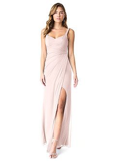 Azazie Verami Bridesmaid Dresses Blushing Pink Mermaid Lace Mesh Dress image1