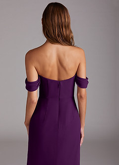 Azazie Saige Bridesmaid Dresses Grape A-Line Off the Shoulder Chiffon Convertible Dress image6
