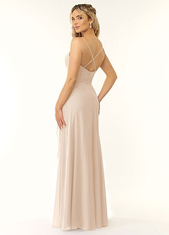 Azazie Naeem Bridesmaid Dresses White Alabaster A-Line V-Neck Ruffle Chiffon Dress image4