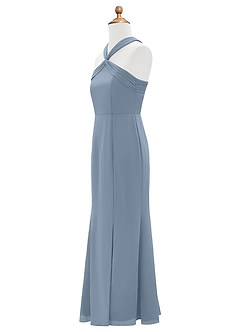 Azazie Rue Junior Dusty Blue Mermaid Side Slit Chiffon Dress image8