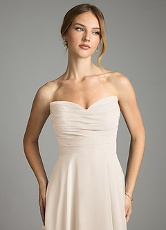 Azazie Ayla Bridesmaid Dresses White Alabaster A-Line Sweetheart Neckline Chiffon Dress image5