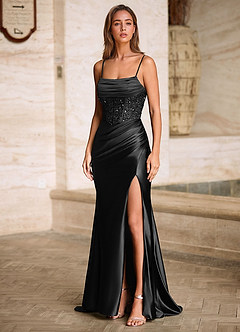 Starlit Sort Gallakjole med kavalerudskæring image4