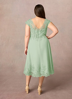 Azazie Terrano Mother of the Bride Dresses Dusty Sage A-Line Scoop Lace Dress image9