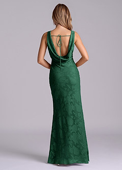 Azazie Rylina Final Sale Emerald Mermaid Floral Burnout Dress image2