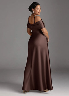 Azazie Milton Mère de la mariée Robes Robe Trapèze en Satin extensible Plissée Ganache image24