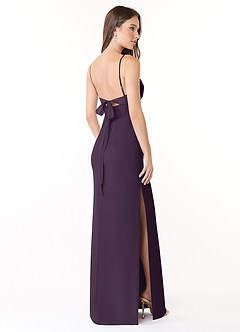 Azazie Mai Brautjungfernkleider Etui Plissee Chiffon Kleid Pflaume image4